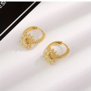 18k. Gold Plated over 925 Sterling Silver Sun Drop Earrings